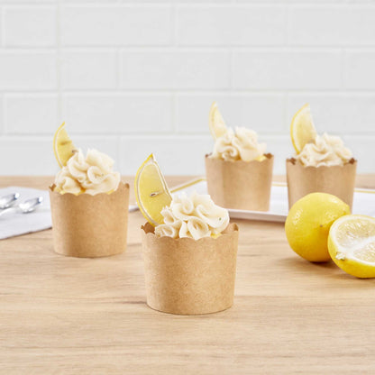Panificio 6 oz Kraft Paper Classic Baking Cup - Scalloped - 2 3/4" x 2 3/4" x 2 1/4" - 200 count box