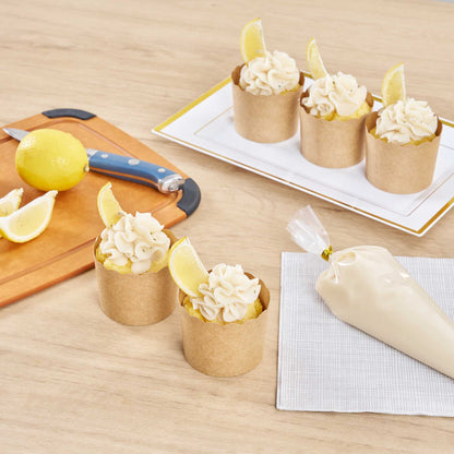 Panificio 6 oz Kraft Paper Classic Baking Cup - Scalloped - 2 3/4" x 2 3/4" x 2 1/4" - 200 count box