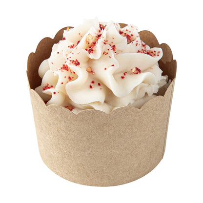 Panificio 10 oz Kraft Paper Jumbo Baking Cup - Scalloped - 3 1/2" x 3 1/2" x 2 1/2" - 200 count box