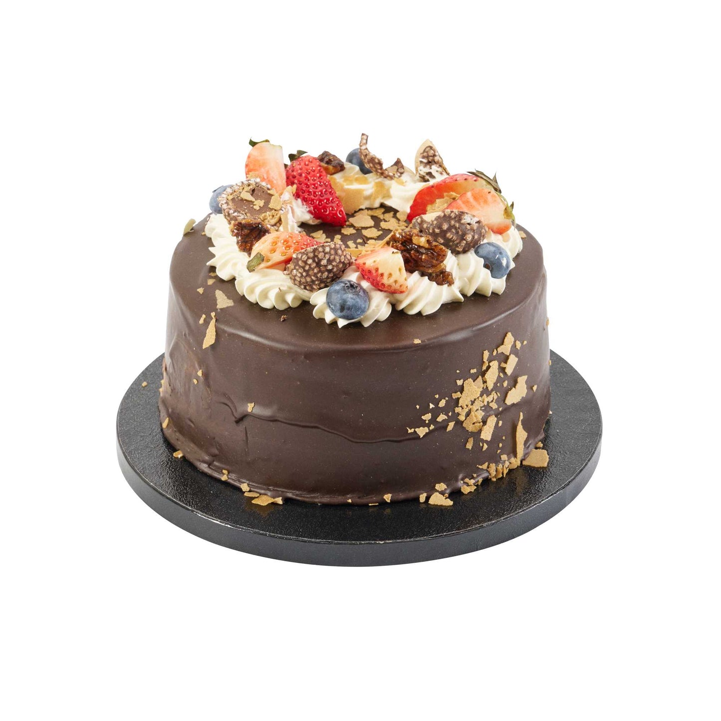 Pastry Tek Round Black Cardboard Cake Drum Board - Covered Edge - 8" x 8" x 1/2" - 1 count box