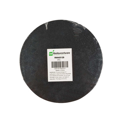 Pastry Tek Round Black Cardboard Cake Drum Board - Covered Edge - 8" x 8" x 1/2" - 1 count box