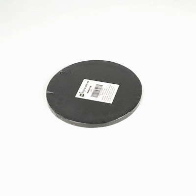 Pastry Tek Round Black Cardboard Cake Drum Board - Covered Edge - 8" x 8" x 1/2" - 1 count box