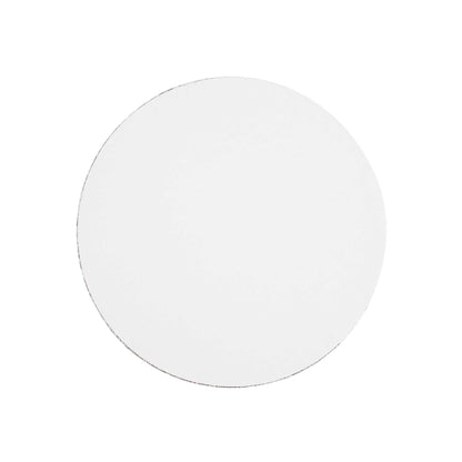 Pastry Tek Round Metallic Silver Cardboard Cake Drum Board - Covered Edge - 8" x 8" x 1/2" - 1 count box