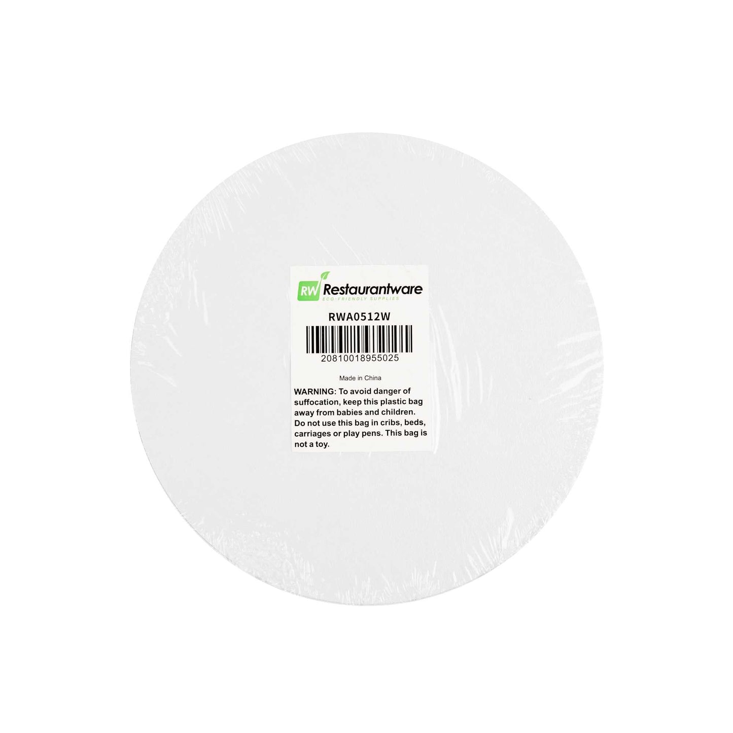 Pastry Tek Round White Cardboard Cake Drum Board - Covered Edge - 8" x 8" x 1/2" - 1 count box
