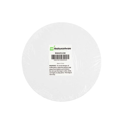 Pastry Tek Round White Cardboard Cake Drum Board - Covered Edge - 8" x 8" x 1/2" - 1 count box