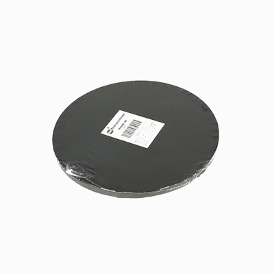 Pastry Tek Round Black Cardboard Cake Drum Board - Covered Edge - 10" x 10" x 1/2" - 1 count box