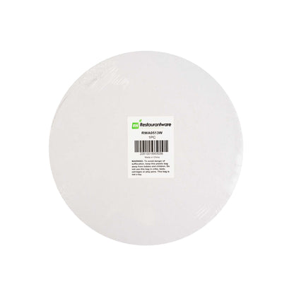Pastry Tek Round White Cardboard Cake Drum Board - Covered Edge - 10" x 10" x 1/2" - 1 count box