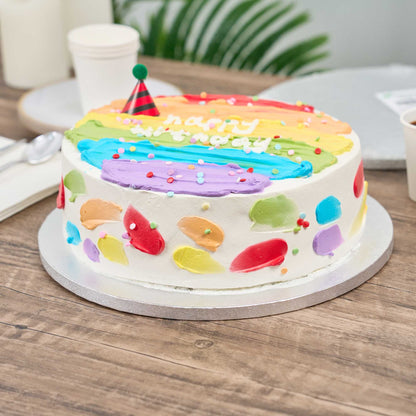 Pastry Tek Round Metallic Silver Cardboard Cake Drum Board - Covered Edge - 12" x 12" x 1/2" - 1 count box