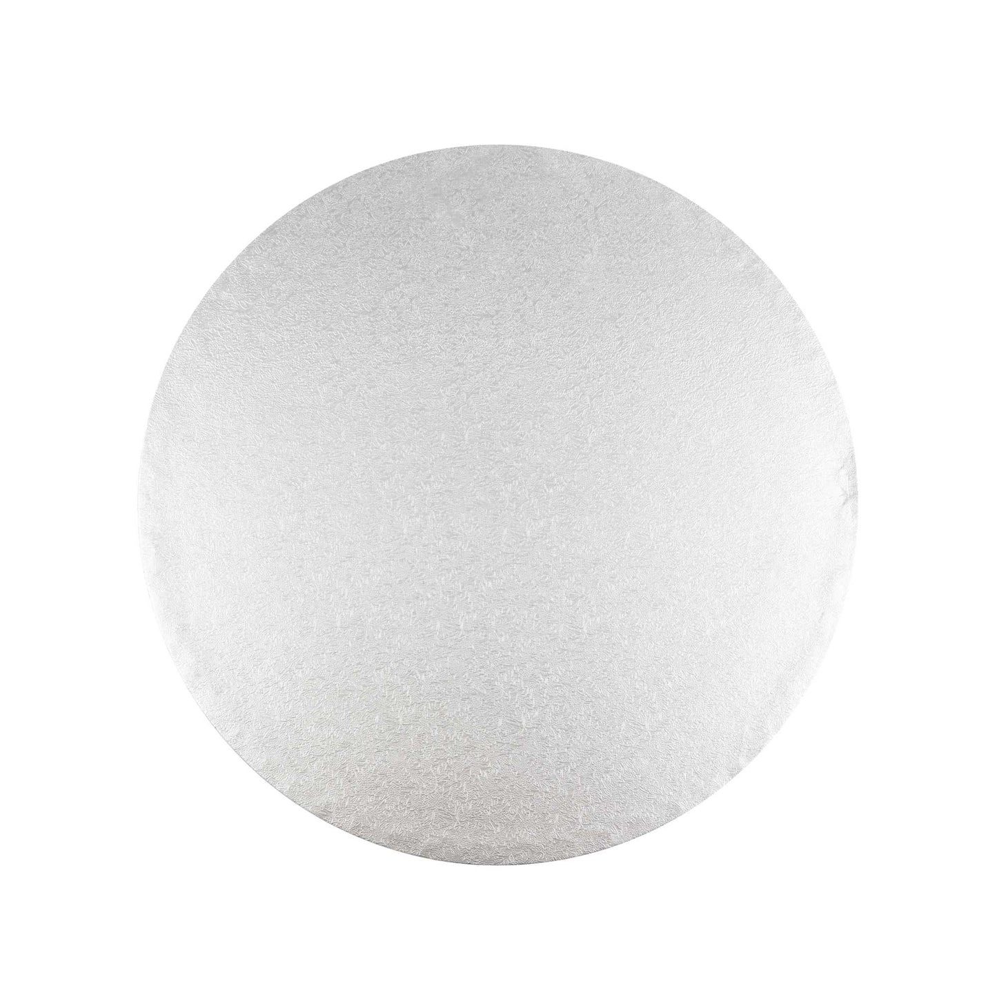 Pastry Tek Round Metallic Silver Cardboard Cake Drum Board - Covered Edge - 12" x 12" x 1/2" - 1 count box