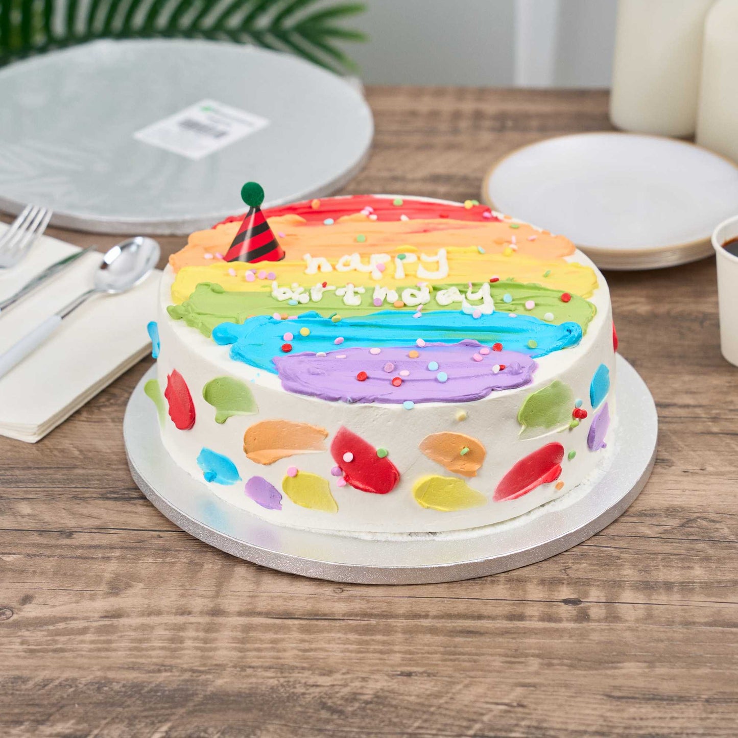 Pastry Tek Round Metallic Silver Cardboard Cake Drum Board - Covered Edge - 12" x 12" x 1/2" - 1 count box