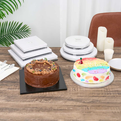 Pastry Tek Round White Cardboard Cake Drum Board - Covered Edge - 12" x 12" x 1/2" - 1 count box