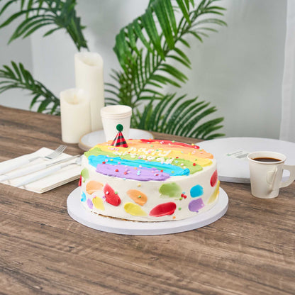 Pastry Tek Round White Cardboard Cake Drum Board - Covered Edge - 12" x 12" x 1/2" - 1 count box