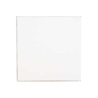 Pastry Tek Square Metallic Silver Cardboard Cake Drum Board - Covered Edge - 8" x 8" x 1/2" - 1 count box