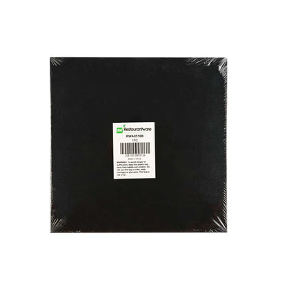 Pastry Tek Square Black Cardboard Cake Drum Board - Covered Edge - 10" x 10" x 1/2" - 1 count box