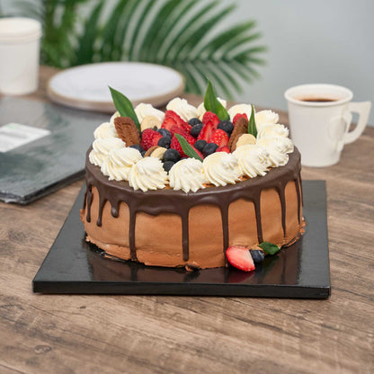Pastry Tek Square Black Cardboard Cake Drum Board - Covered Edge - 10" x 10" x 1/2" - 1 count box