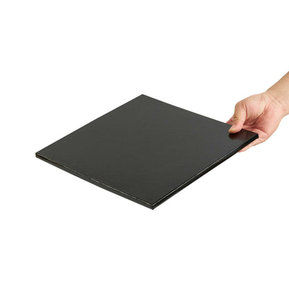 Pastry Tek Square Black Cardboard Cake Drum Board - Covered Edge - 12" x 12" x 1/2" - 1 count box