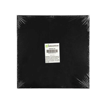 Pastry Tek Square Black Cardboard Cake Drum Board - Covered Edge - 12" x 12" x 1/2" - 1 count box