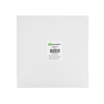 Pastry Tek Square White Cardboard Cake Drum Board - Covered Edge - 12" x 12" x 1/2" - 1 count box