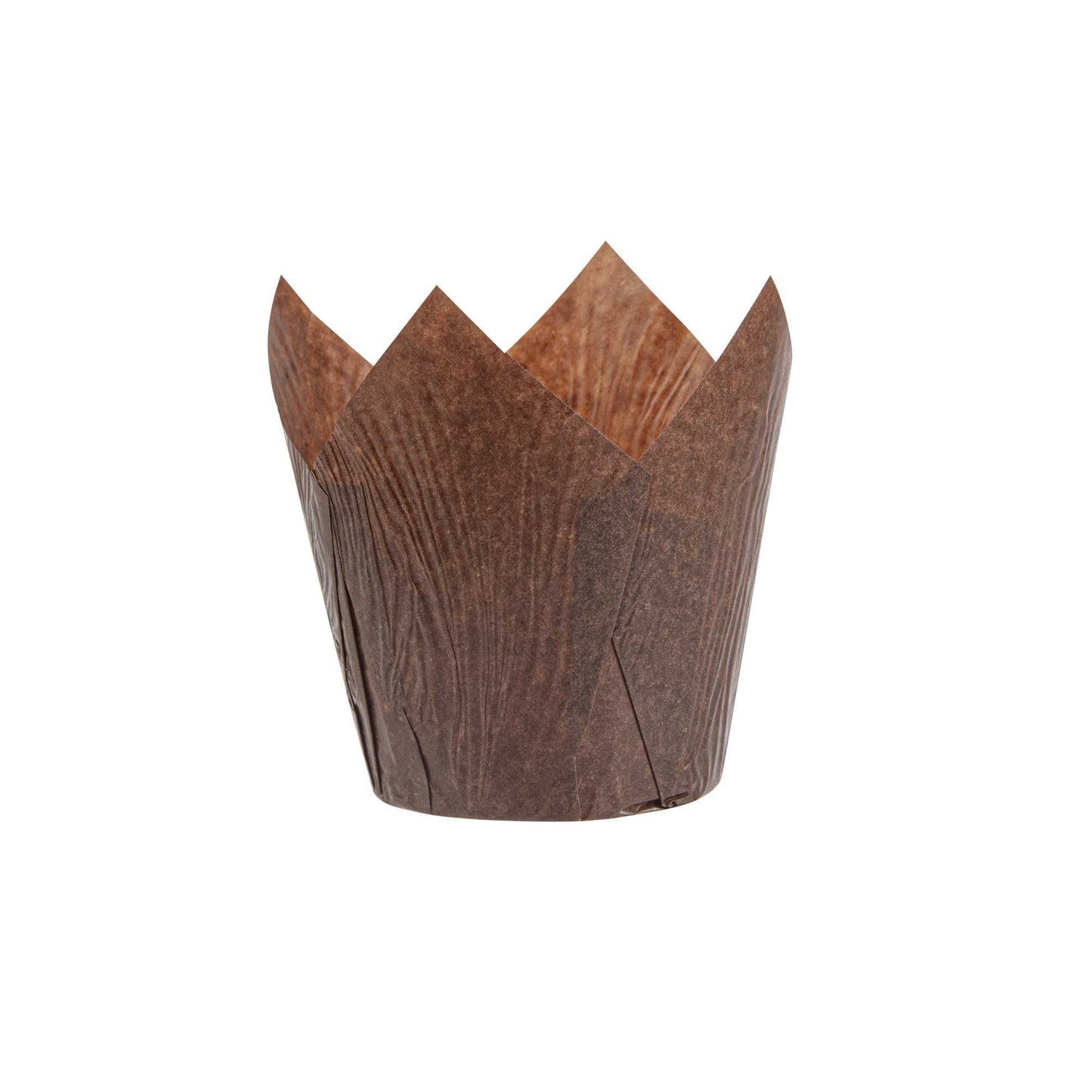 Panificio 4 oz Brown Paper Tulip Baking Cup - Greaseproof - 3 1/2" x 3 1/2" x 3 1/2" - 200 count box