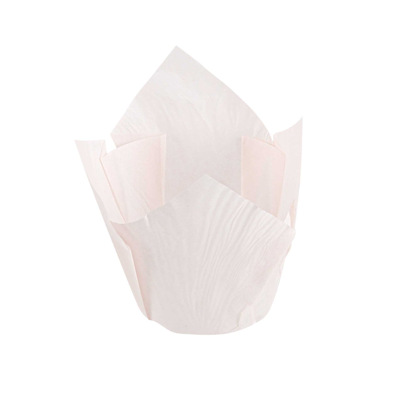 Panificio 4 oz Pink Paper Tulip Baking Cup - Greaseproof - 3 1/2" x 3 1/2" x 3 1/2" - 200 count box