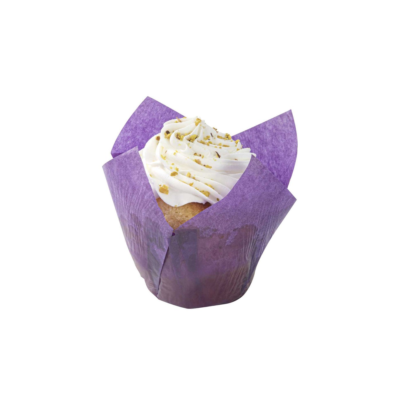 Panificio 4 oz Violet Paper Tulip Baking Cup - Greaseproof - 3 1/2" x 3 1/2" x 3 1/2" - 200 count box