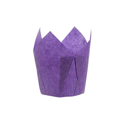 Panificio 4 oz Violet Paper Tulip Baking Cup - Greaseproof - 3 1/2" x 3 1/2" x 3 1/2" - 200 count box