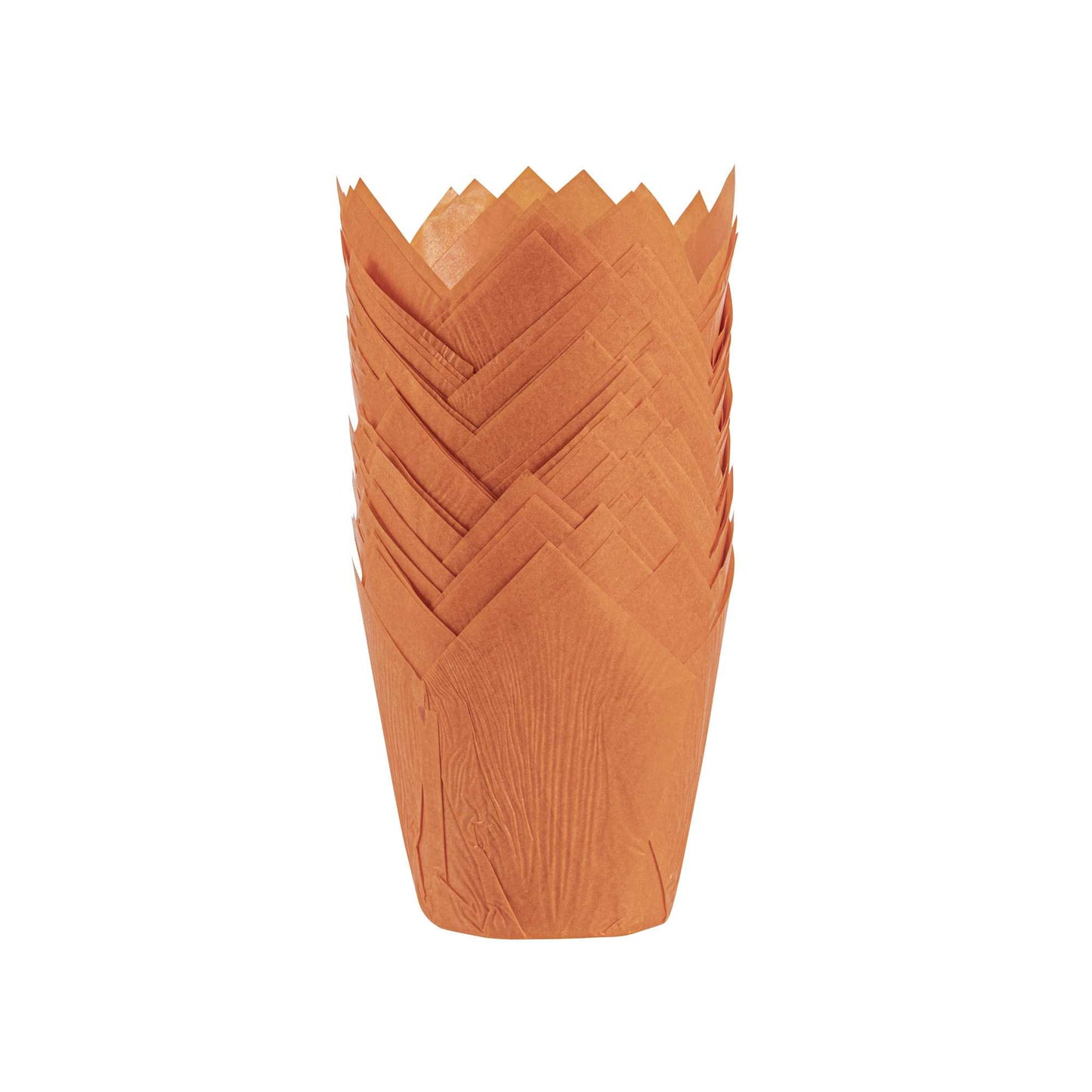 Panificio 4 oz Orange Paper Tulip Baking Cup - Greaseproof - 3 1/2" x 3 1/2" x 3 1/2" - 200 count box