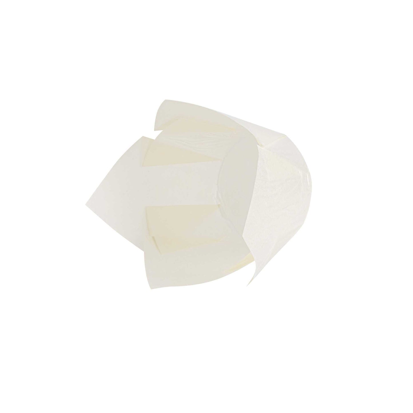 Panificio 4 oz White Paper Tulip Baking Cup - Greaseproof - 3 1/2" x 3 1/2" x 3 1/2" - 200 count box