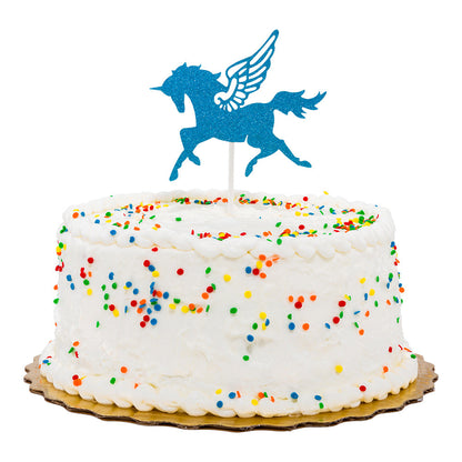 Top Cake Blue Paper Unicorn Cake Topper - Glitter - 6" x 4 1/4" - 100 count box