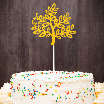 Top Cake Gold Paper Money Tree Cake Topper - Glitter - 7" x 4 1/2" - 100 count box