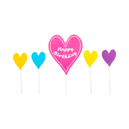 Top Cake Assorted Paper Happy Birthday Cake Topper - 6 1/4" x 3" - 10 pieces