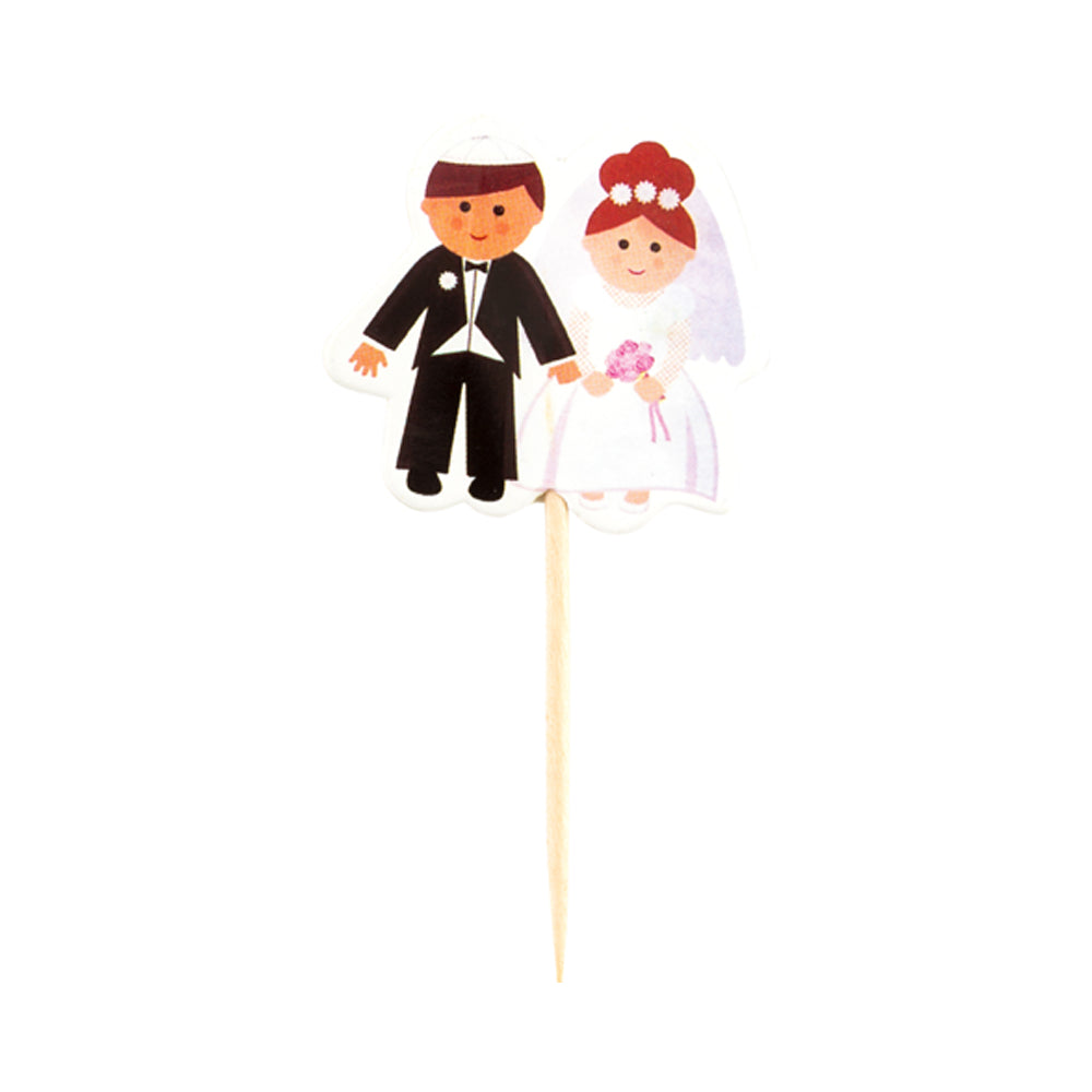 Top Cake Assorted Paper Wedding Cake Topper - Jewish Bride and Groom - 3 1/4" x 1 1/2" - 10 count box