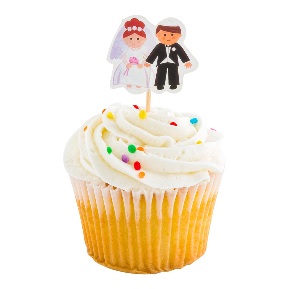 Top Cake Assorted Paper Wedding Cake Topper - Jewish Bride and Groom - 3 1/4" x 1 1/2" - 10 count box