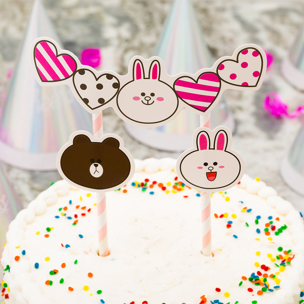 Top Cake Assorted Paper Cake Topper Kit - Bunny Hearts - 8 1/4" x 6" - 10 count box