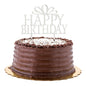 Top Cake Silver Acrylic Happy Birthday Cake Topper - Mirrored - 6" x 5 3/4" - 1 count box