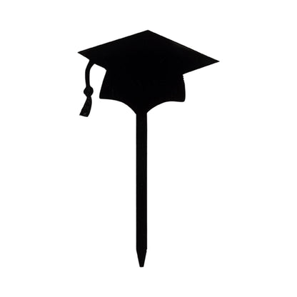 Top Cake Black Acrylic Graduation Cap Cake Topper - 3" x 1 1/2" - 10 count box