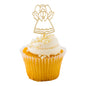Top Cake Mirrored Gold Acrylic Angel Cake Topper - 3" x 1 1/4" - 10 count box