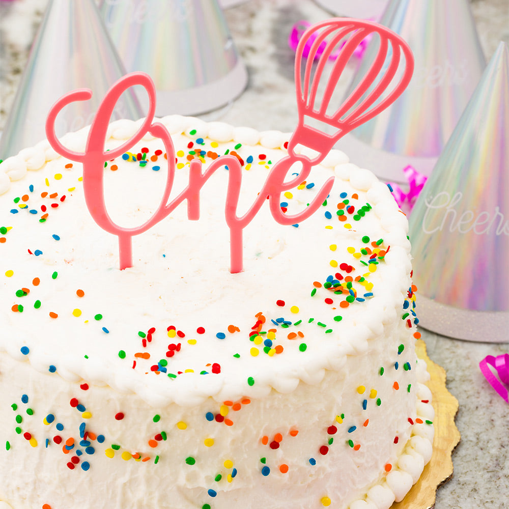 Top Cake Pink Acrylic Hot Air Balloon One Cake Topper - 6 1/4" x 5 3/4" - 1 count box