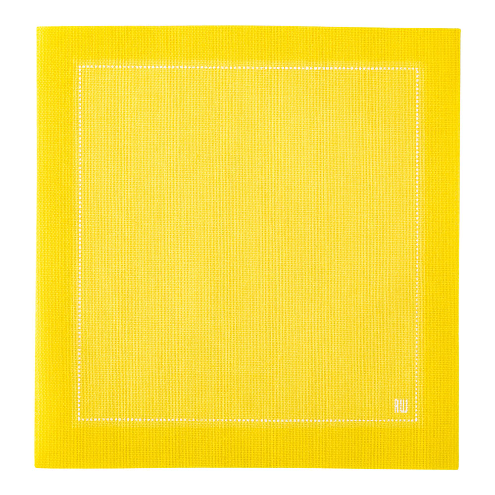 Luxenap Square Yellow Cotton Cocktail Napkin - Organic, Disposable - 4 1/2" x 4 1/2" - 50 count box