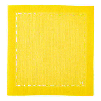 Luxenap Square Yellow Cotton Cocktail Napkin - Organic, Disposable - 4 1/2" x 4 1/2" - 50 count box