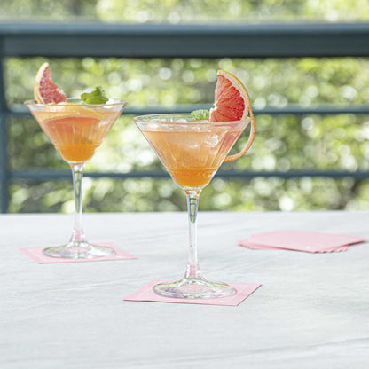 Luxenap Square Pink Cotton Cocktail Napkin - Organic, Disposable - 4 1/2" x 4 1/2" - 50 count box