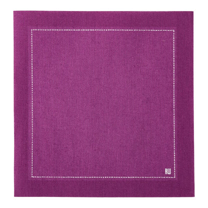 Luxenap Square Purple Cotton Cocktail Napkin - Organic, Disposable - 4 1/2" x 4 1/2" - 50 count box