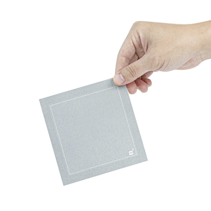 Luxenap Square Gray Cotton Cocktail Napkin - Organic, Disposable - 4 1/2" x 4 1/2" - 50 count box