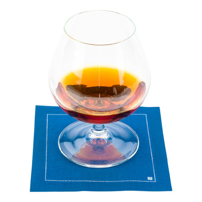 Luxenap Square Midnight Blue Cotton Cocktail Napkin - Organic, Disposable - 4 1/2" x 4 1/2" - 50 count box