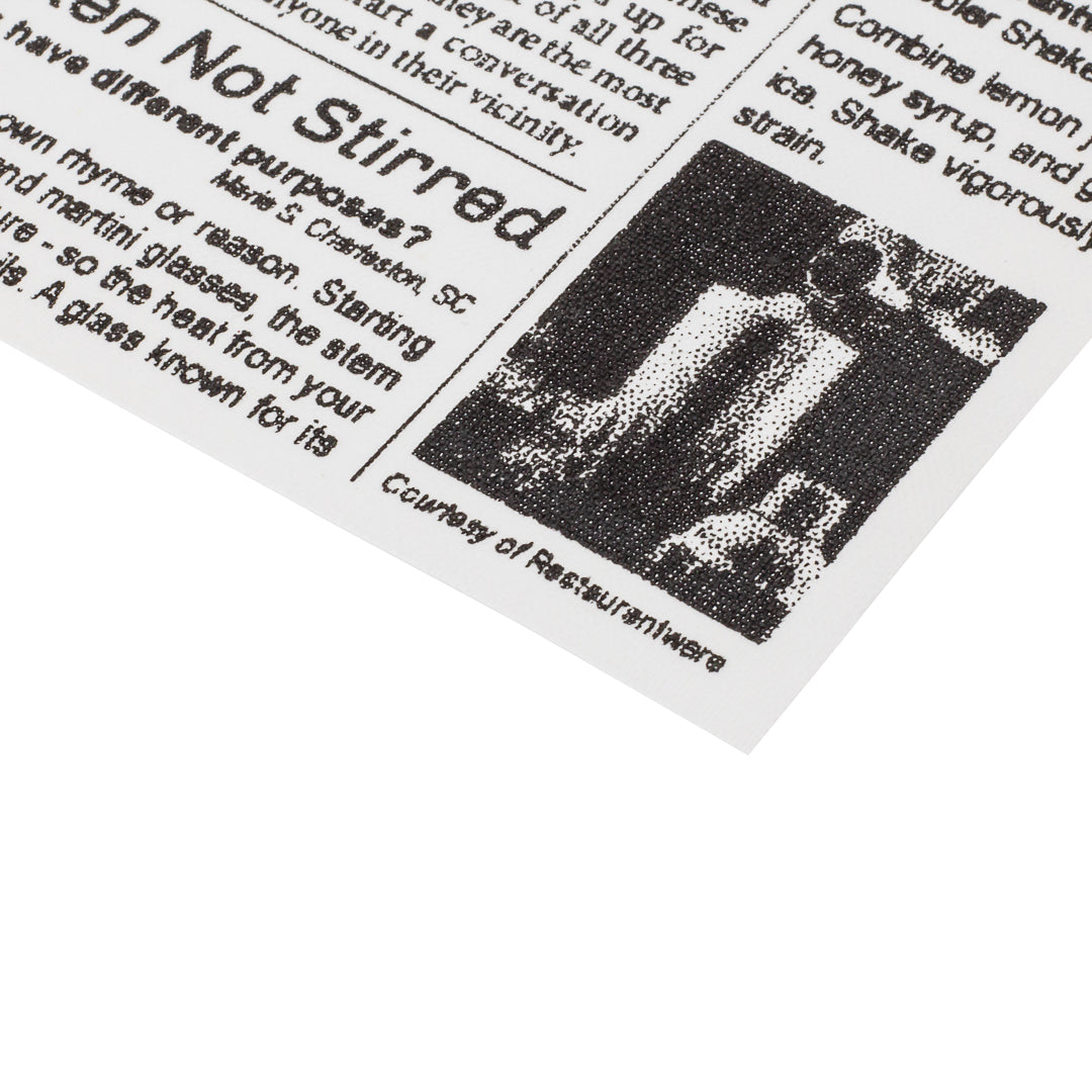 Luxenap Square Newsprint Cotton Cocktail Napkin - Organic, Disposable - 4 1/2" x 4 1/2" - 50 count box
