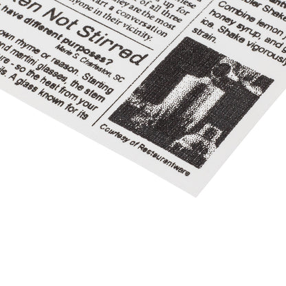 Luxenap Square Newsprint Cotton Cocktail Napkin - Organic, Disposable - 4 1/2" x 4 1/2" - 50 count box