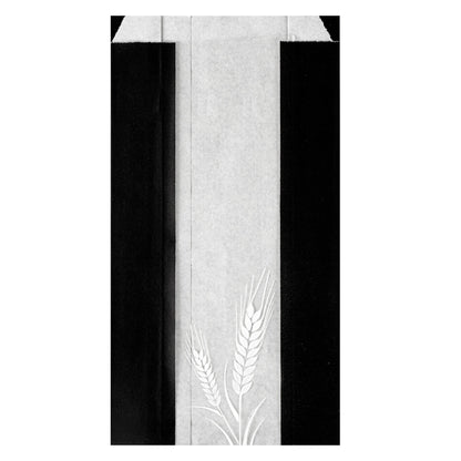 Bag Tek Black Paper Bread Bag - Micro-Perforated, Greaseproof, Wheat Pattern - 5 3/4" x 2 3/4" x 11 1/2" - 100 count box