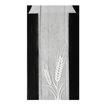Bag Tek Black Paper Bread Bag - Micro-Perforated, Greaseproof, Wheat Pattern - 4 1/2" x 2 1/2" x 8 1/2" - 100 count box
