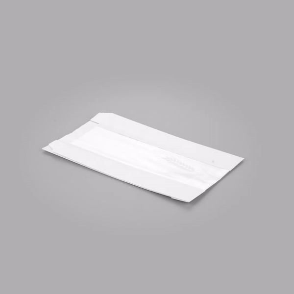 Bag Tek White Paper Bread Bag - Micro-Perforated, Greaseproof, Wheat Pattern - 6" x 2 3/4" x 10" - 100 count box