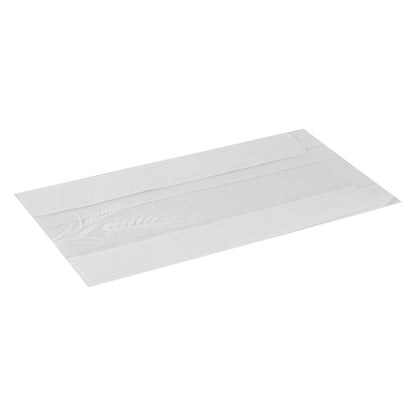 Bag Tek White Paper Bread Bag - Micro-Perforated, Greaseproof, Wheat Pattern - 6" x 2 3/4" x 10" - 100 count box